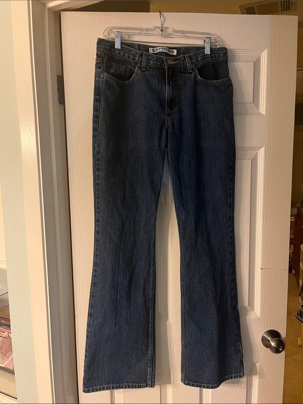 Express Dark Blue Flared Jeans